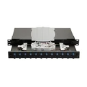 Equip fiber-optic splice box 12-Port SC-Duplex OS2 1U complete black