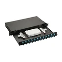 Equip 1U 12-Port SC-Duplex OM3 Fiber Optic Splice Box (black)