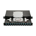 Equip 1U 12-Port SC-Duplex OM3 Fiber Optic Splice Box (black)