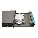 Equip 1U 12-Port SC-Duplex OM3 Fiber Optic Splice Box (black)