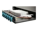 Equip 1U 12-Port SC-Duplex OM3 Fiber Optic Splice Box (black)