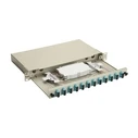 Equip 1U 12-Port SC-Duplex OM3 Fiber Optic Splice Box, Complete (gray)