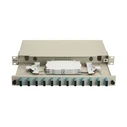 Equip 1U 12-Port SC-Duplex OM3 Fiber Optic Splice Box, Complete (gray)