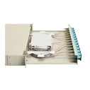 Equip 1U 12-Port SC-Duplex OM3 Fiber Optic Splice Box, Complete (gray)