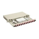 Equip 1U 12-Port SC Duplex Fiber Splice Box / Patch Panel OM4 (complete, gray)