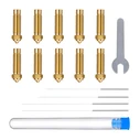 Elegoo Neptune 4 / Neptune 4 Max / Neptune 4 Plus Multi‑size Brass Nozzle Kit (0.4mm, 0.6mm, 0.8mm, 1.0mm)