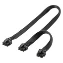 Καλώδιο Goobay 8 Pin σε 2X 6+2 Pin PCIe 59714, 23Cm, Μαύρο