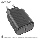 Φορτιστής Πρίζας Lamtech FAST Charger Type-C PD20W Black