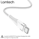 Καλώδιo USB Lamtech HQ UNBREAKABLE Type-C to Type-C WHITE 1M