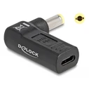 Αντάπτορας Τροφοδοσίας Delock 60011, USB-C σε 5.5x2.5mm, 90°, μαύρος