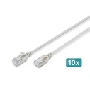 DIGITUS CAT 6A F/FTP Slim Patch Cable 2 m Gray – 10 Pieces (DK-1632-A-020S-10)
