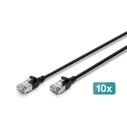 DIGITUS CAT 6A F-FTP Slim Patch Cable 3 m Black (10-pack)
