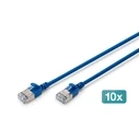 DIGITUS CAT 6A F-FTP Slim Patch Cord 5 m Blue - 10 Pack