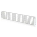 DIGITUS 2U Blank Cover with Ventilation Grille and Hinge for 482.6 mm (19") Enclosures, Grey (RAL 7035) - DN-97694