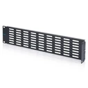 DIGITUS 2U blank cover with ventilation grille and hinge for 482.6 mm (19") enclosures, black (RAL 9005) - DN-97695