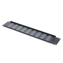 DIGITUS 2U blank cover with ventilation grille and hinge for 482.6 mm (19") enclosures, black (RAL 9005) - DN-97695