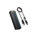 Icy Box Hub 10 θυρών USB 3.2 IB-AC6110A με θύρες USB-A και θύρα φόρτισης