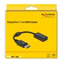 Αντάπτορας DisplayPort Delock σε HDMI 61011, 1080p/60Hz, Passive, μαύρος
