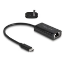 Αντάπτορας Δικτύου USB Delock USB-C σε RJ45 & USB-C 61026, 100W, 1000Mbps, μαύρος