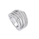 DIAMONFIRE Women's Sterling Silver Ring with Zirconia - Size 16.5