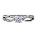 DIAMONFIRE Women's Sterling Silver Ring with 6.25 mm Cubic Zirconia (Diameter 16 mm) - MPN 6119091082160
