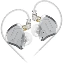KZ In Ear Monitor Earphones ZSN Pro 2 Silver No Mic Hybrid 1BA 1DD 10mm