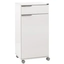 Velco Mobile shelving unit with door and drawer 50x40x100 cm White High-Gloss