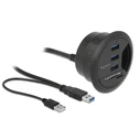 USB Hub Delock 62869, 3x USB, micro SD & SD, 5Gbps, 60/80mm, μαύρο