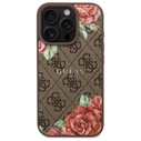 Guess GUHMP16LP4ROPEMCW Apple iPhone 16 Pro hardcase 4G Flowers Print MagSafe brown