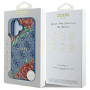 Guess GUHMP16SP4ROPEMCB Apple iPhone 16 hardcase 4G Flowers Print MagSafe blue