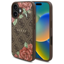 Guess GUHMP16SP4ROPEMCW Apple iPhone 16 hardcase 4G Flowers Print MagSafe brown