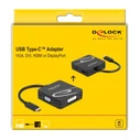 Αντάπτορας USB Delock Type-C σε VGA/DVI/HDMI/DisplayPort 63129, 4K, μαύρος