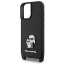 Karl Lagerfeld KLHCP16SSAKCPBK Apple iPhone 16 hardcase Saffiano Karl&Choupette Metal Pin CBDY Strap black