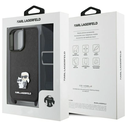 Karl Lagerfeld KLHCP16SSAKCPBK Apple iPhone 16 hardcase Saffiano Karl&Choupette Metal Pin CBDY Strap black