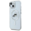 Karl Lagerfeld KLHMP14SHLSKCH Apple iPhone 14 hardcase IML Metal Karl&Choupette Head MagSafe white