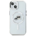 Karl Lagerfeld KLHMP14SHLSKCH Apple iPhone 14 hardcase IML Metal Karl&Choupette Head MagSafe white