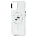 Karl Lagerfeld KLHMP14SHLSKCH Apple iPhone 14 hardcase IML Metal Karl&Choupette Head MagSafe white
