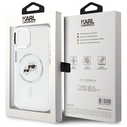 Karl Lagerfeld KLHMP14SHLSKCH Apple iPhone 14 hardcase IML Metal Karl&Choupette Head MagSafe white