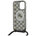 Karl Lagerfeld KLHMP16LHCKCKLCK Apple iPhone 16 Pro hardcase IML Crossbody Monogram Karl & Choupette Head MagSafe black