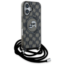 Karl Lagerfeld KLHMP16SHCKCKLCK Apple iPhone 16 hardcase IML Crossbody Monogram Karl & Choupette Head MagSafe black