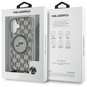 Karl Lagerfeld KLHMP16SHCKCKLCK Apple iPhone 16 hardcase IML Crossbody Monogram Karl & Choupette Head MagSafe black