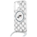 Karl Lagerfeld KLHMP16SHCKCKLCT Apple iPhone 16 hardcase IML Crossbody Monogram Karl & Choupette Head MagSafe transparent
