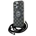 Karl Lagerfeld KLHMP16XHCKCKLCK Apple iPhone 16 Pro Max hardcase IML Crossbody Monogram Karl & Choupette Head MagSafe black