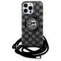 Karl Lagerfeld KLHMP16XHCKCKLCK Apple iPhone 16 Pro Max hardcase IML Crossbody Monogram Karl & Choupette Head MagSafe black