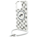 Karl Lagerfeld KLHMP16XHCKCKLCT Apple iPhone 16 Pro Max hardcase IML Crossbody Monogram Karl & Choupette Head MagSafe transparent