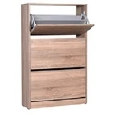 Shoe cabinet with three doors - Optional ventilated back 73x26x119 cm LATTE (Velco Latte Luxury Line)
