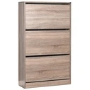 Shoe cabinet with three doors - Optional ventilated back 73x26x119 cm LATTE (Velco Latte Luxury Line)
