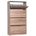 Velco Latte Luxury Shoe Cabinet, 4 Doors, Optional Ventilated Back, 73x26x157 cm (Latte)