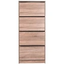 Velco Latte Luxury Shoe Cabinet, 4 Doors, Optional Ventilated Back, 73x26x157 cm (Latte)