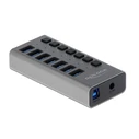 USB Hub Delock 7x με διακόπτες 63669, USB 3.0, 5Gbps, LED, γκρι